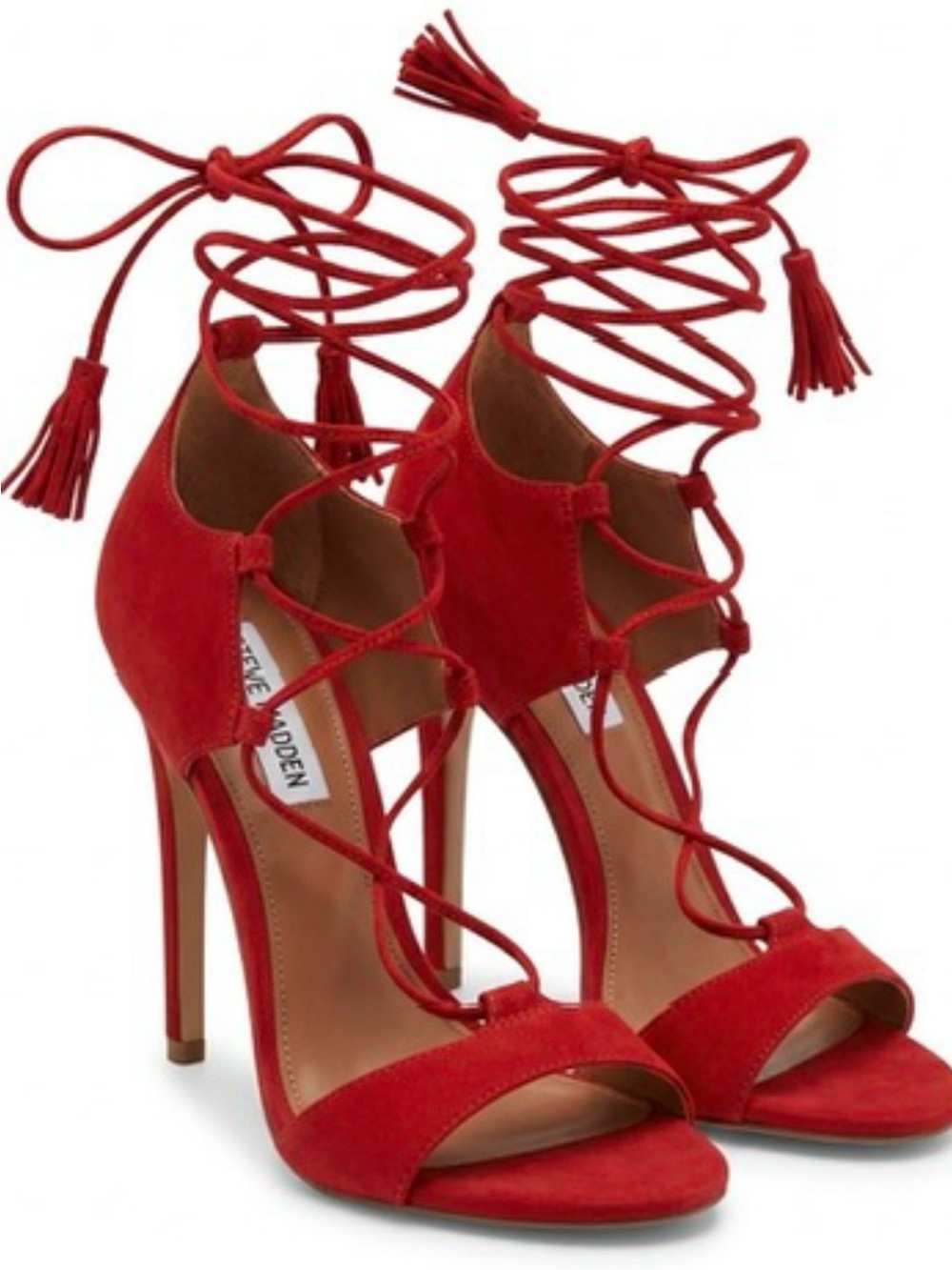 STEVE MADDEN SANIBELL RED STILETTO HEELS — WOMEN'S 7.5